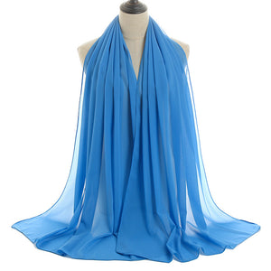 Chiffon Hijab Scarf – Monochrome Pearl 70x180cm