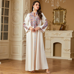 Beaded Embroidery Abaya – Elegant Long Robe Dress