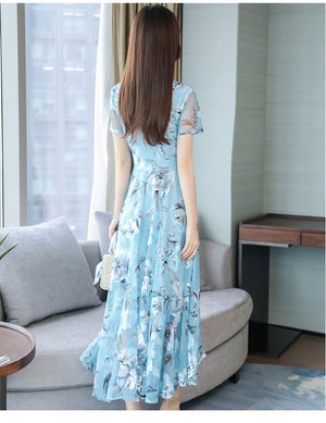 Plus Size Floral Dress – Long Skirt Printed Dress for Women