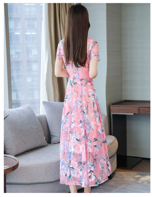 Plus Size Floral Dress – Long Skirt Printed Dress for Women