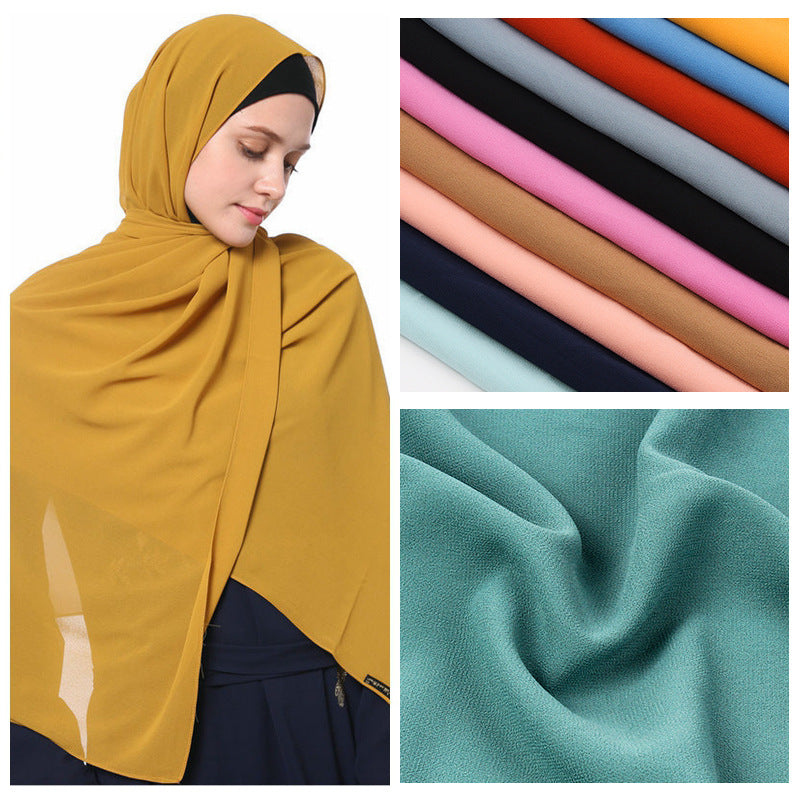 Chiffon Hijab Scarf – Monochrome Pearl 70x180cm