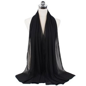 Chiffon Hijab Scarf – Monochrome Pearl 70x180cm