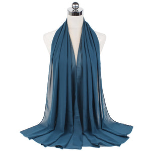 Chiffon Hijab Scarf – Monochrome Pearl 70x180cm