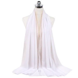 Chiffon Hijab Scarf – Monochrome Pearl 70x180cm