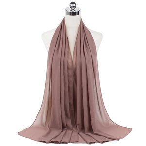 Chiffon Hijab Scarf – Monochrome Pearl 70x180cm