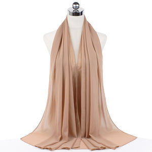 Chiffon Hijab Scarf – Monochrome Pearl 70x180cm