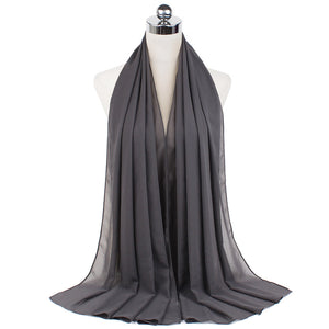 Chiffon Hijab Scarf – Monochrome Pearl 70x180cm