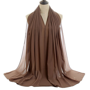 Chiffon Hijab Scarf – Monochrome Pearl 70x180cm