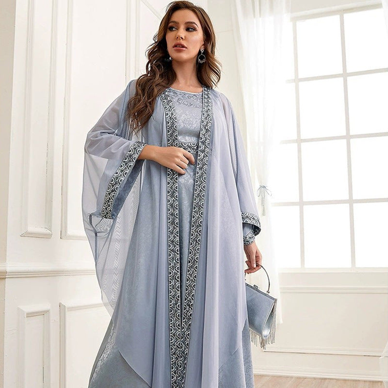 Embroidered Abaya Set – Dubai Style Muslim Abaya for Women