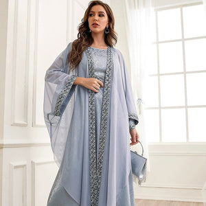 Embroidered Abaya Set – Dubai Style Muslim Abaya for Women