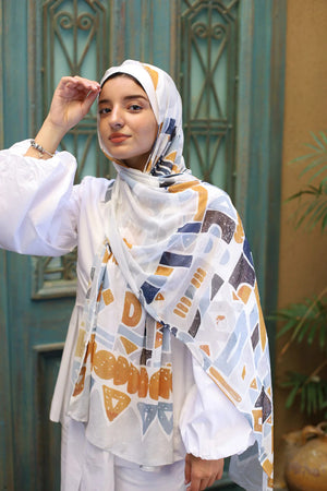 Satin Printed Hijab | Luxury Satin Shawl Headscarf