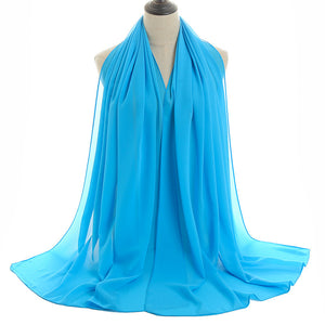 Chiffon Hijab Scarf – Monochrome Pearl 70x180cm