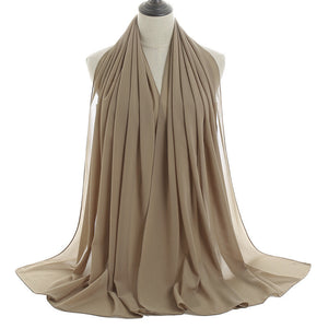 Chiffon Hijab Scarf – Monochrome Pearl 70x180cm
