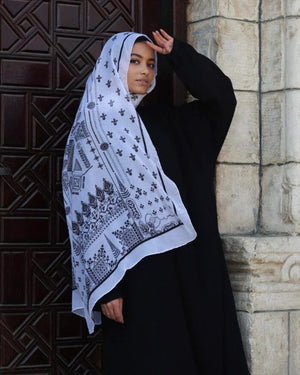 Satin Printed Hijab | Luxury Satin Shawl Headscarf