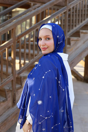 Satin Printed Hijab | Luxury Satin Shawl Headscarf