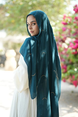 Satin Printed Hijab | Luxury Satin Shawl Headscarf