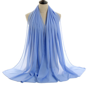 Chiffon Hijab Scarf – Monochrome Pearl 70x180cm