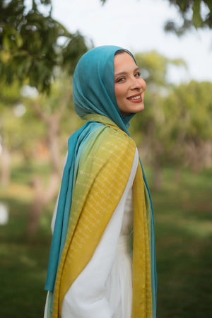 Satin Printed Hijab | Luxury Satin Shawl Headscarf