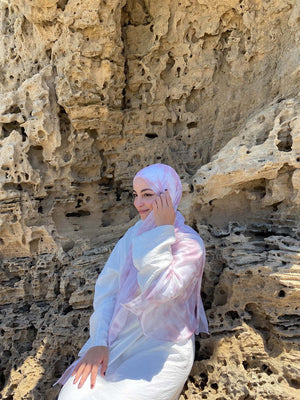 Satin Printed Hijab | Luxury Satin Shawl Headscarf