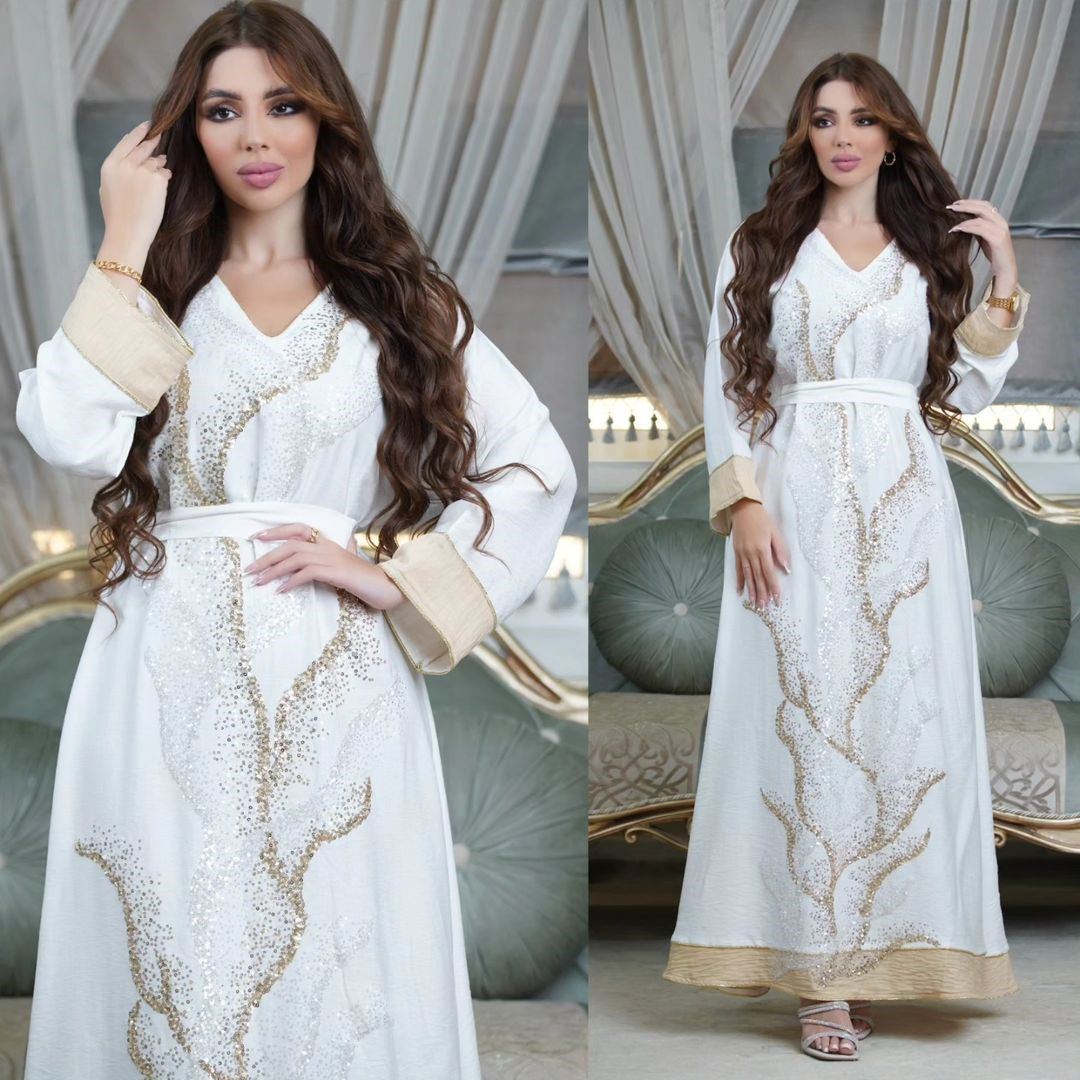 Sequin Embroidery Abaya – Elegant Fashion Robe for Women