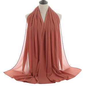 Chiffon Hijab Scarf – Monochrome Pearl 70x180cm