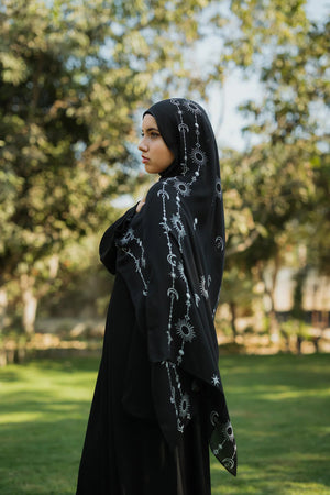 Satin Printed Hijab | Luxury Satin Shawl Headscarf