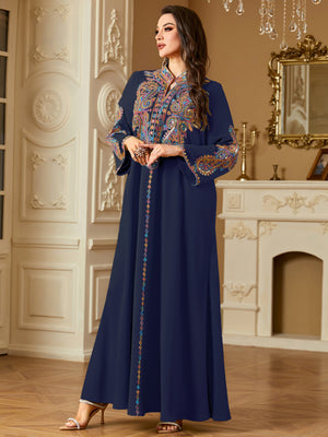 Beaded Embroidery Abaya – Elegant Long Robe Dress