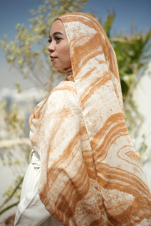 Satin Printed Hijab | Luxury Satin Shawl Headscarf