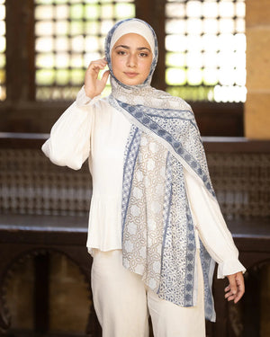 Satin Printed Hijab | Luxury Satin Shawl Headscarf