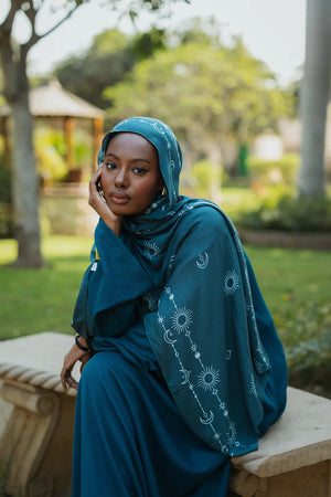 Satin Printed Hijab | Luxury Satin Shawl Headscarf