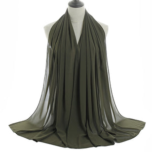 Chiffon Hijab Scarf – Monochrome Pearl 70x180cm