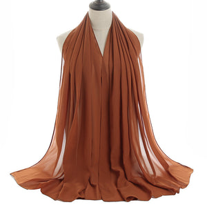 Chiffon Hijab Scarf – Monochrome Pearl 70x180cm
